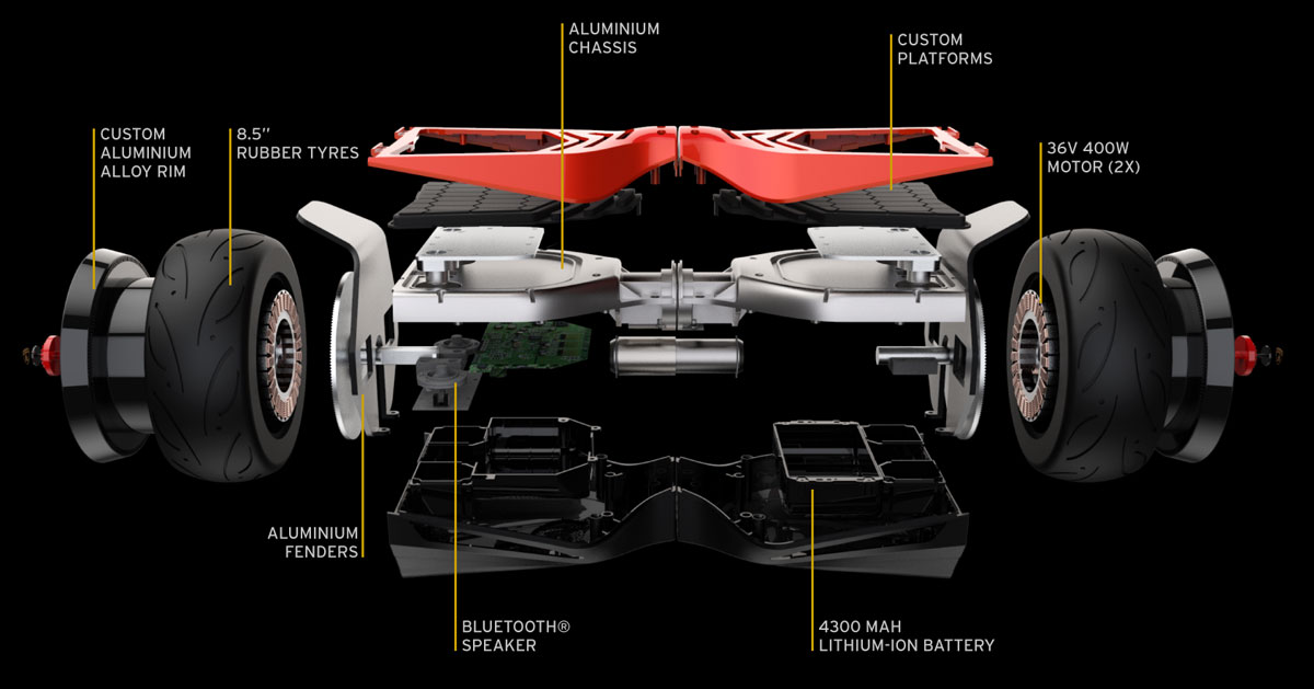 Jazda hoverboardem Lamborghini Glyboard Corse 3